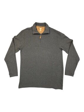 Hudson River Men’s M 1/4 Zip Pullover Sweater Gray Textured Cotton Blend Casual